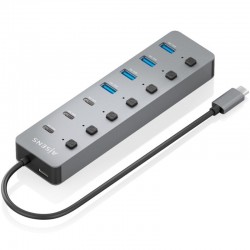 Hub USB Tipo-C 3.2 Aisens ASUC-8P044-GR/ 4xUSB/ 3xUSB Tipo-C/ 1xUSB Tipo-C PD/ Gris Hub USB Tipo-C 3.2 Aisens ASUC-8P044-GR/ 4xUSB/ 3xUSB Tipo-C/ 1xUSB Tipo-C PD/ Gris