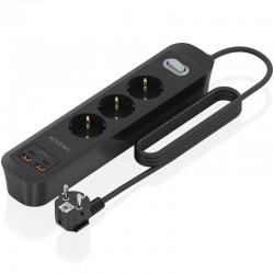 Regleta con Interruptor Aisens ASPS-2A2C11-BK/ 3 Tomas de Corriente/ 2 USB - 2 USB Tipo-C/ Cable 1.4m/ Negro Regleta con Interruptor Aisens ASPS-2A2C11-BK/ 3 Tomas de Corriente/ 2 USB - 2 USB Tipo-C/ Cable 1.4m/ Negro