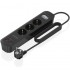Regleta con Interruptor Aisens ASPS-2A2C11-BK/ 3 Tomas de Corriente/ 2 USB - 2 USB Tipo-C/ Cable 1.4m/ Negro