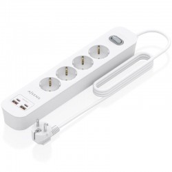Regleta con Interruptor Aisens ASPS-2A2C12-W/ 4 Tomas de Corriente/ 2 USB - 2 USB Tipo-C/ Cable 1.4m/ Blanco Regleta con Interruptor Aisens ASPS-2A2C12-W/ 4 Tomas de Corriente/ 2 USB - 2 USB Tipo-C/ Cable 1.4m/ Blanco