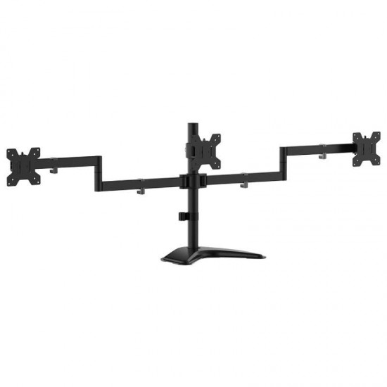 Soporte de sobremesa para 3 monitores aisens dt27tsr-287/ giratorio/ inclinable/ hasta 10kg