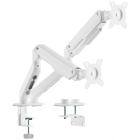 Soporte de mesa con contrapeso para 2 monitores aisens dt32tsr-439/ giratorio/ inclinable/ hasta 9kg