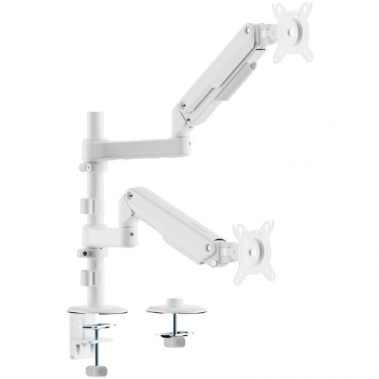 Soporte de mesa con contrapeso para 2 monitores aisens dt32tsr-441/ giratorio/ inclinable/ hasta 9kg