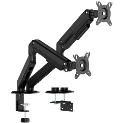Soporte de Mesa con Contrapeso para 2 Monitores Aisens DT32TSR-451/ Giratorio/ Inclinable/ hasta 9kg Soporte de Mesa con Contrapeso para 2 Monitores Aisens DT32TSR-451/ Giratorio/ Inclinable/ hasta 9kg