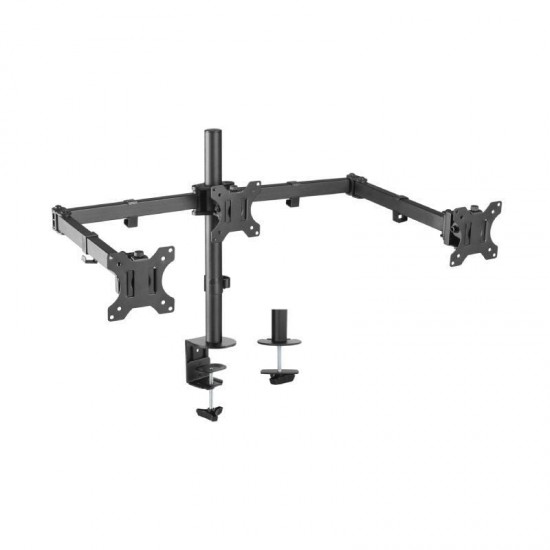Soporte de mesa para 3 monitores aisens dt27tsr-061/ giratorio/ inclinable/ hasta 7kg