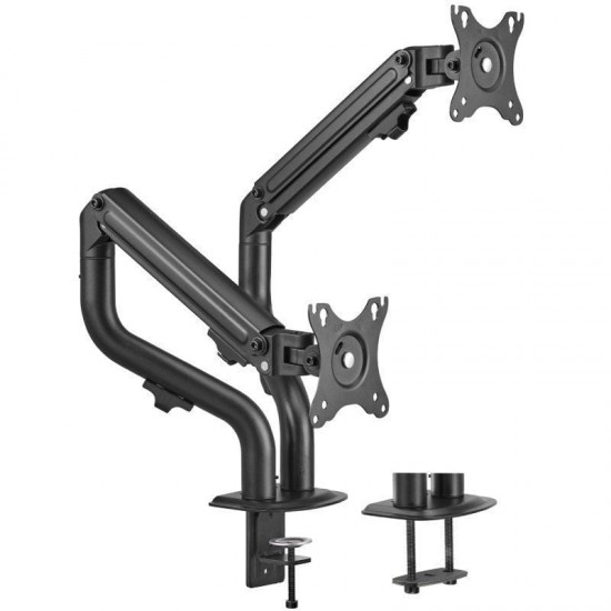Soporte de mesa para 2 monitores aisens dt32tsr-141/ giratorio/ inclinable/ hasta 8kg