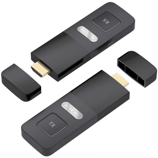 Adaptador/transmisor de vídeo inalámbrico hdmi aisens aswl-h2k30m001-bk