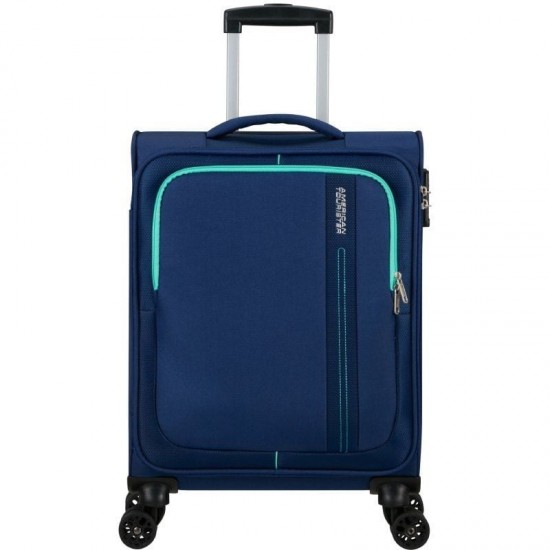 Maleta de cabina american tourister sea seeker spinner 55cm/ 55x40x20cm/ 4 ruedas/ marino combate