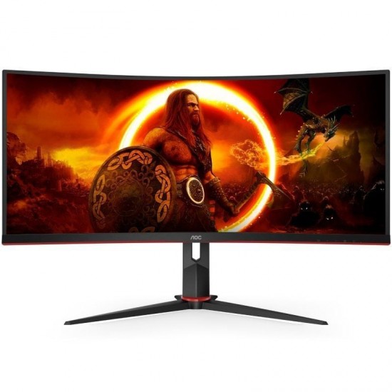 Monitor gaming ultrapanorámico curvo aoc cu34g2xp/bk 34'/ wqhd/ 1ms/ 180hz/ va/ negro