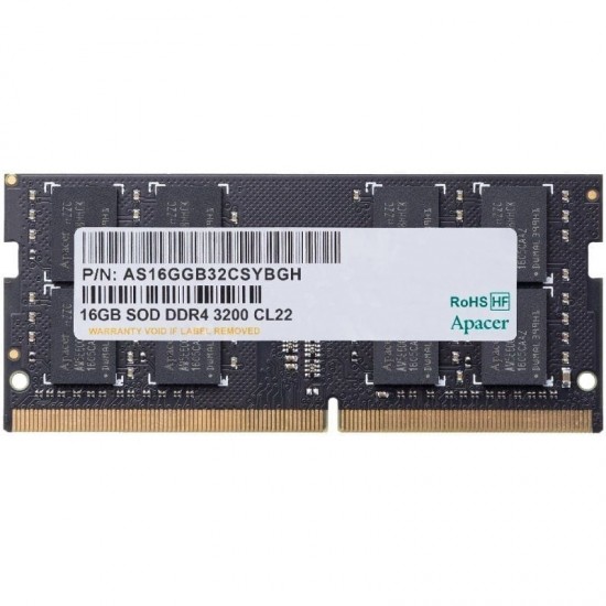 Memoria ram apacer as16ggb32csybgh 16gb/ ddr4/ 3200mhz/ 1.2v/ cl22/ sodimm