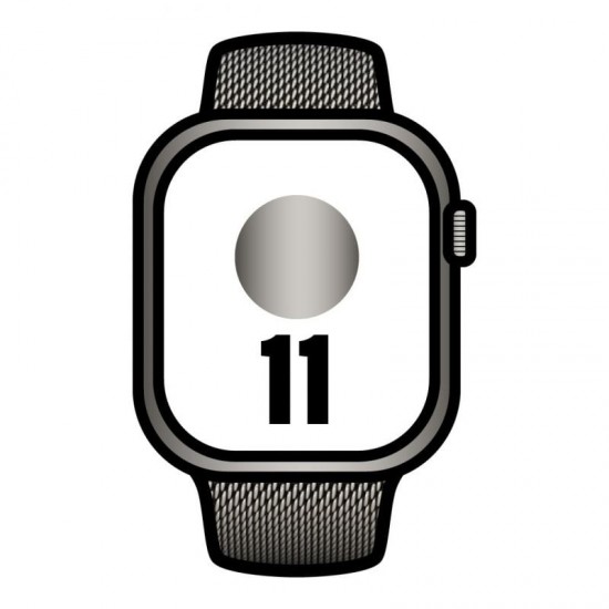 Apple watch series 11/ gps/ cellular/ 42mm/ titanio negro pizarra/ correa negra/ pizarra milanese loop