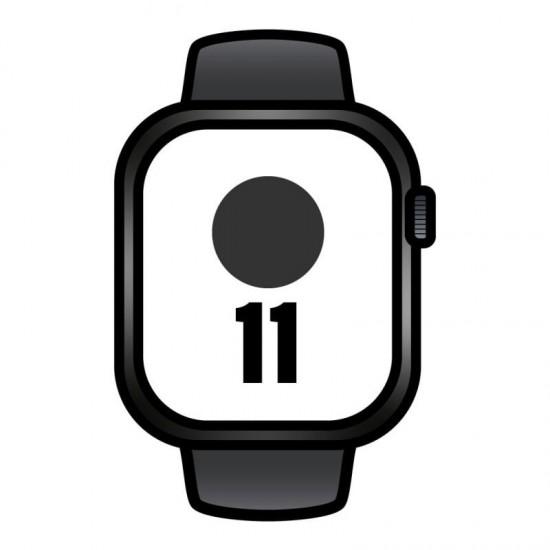 Apple watch series 11/ gps/ cellular/ 46mm/ titanio negro pizarra/ correa deportiva negra m/l