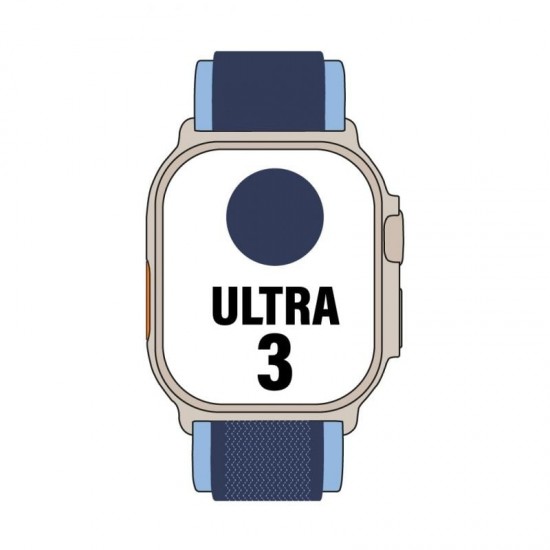 Apple watch ultra 3/ gps/ cellular/ 49mm/ caja de titanio natural/ correa loop trail azul/azul brillante s/m