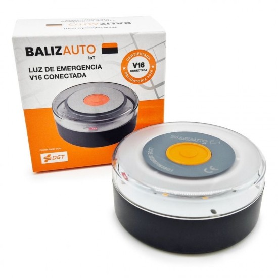 Luz baliza de emergencia para coche balizauto connected v16 pd-000093/ homologada/ base imantada/ geolocalizable/ funciona a