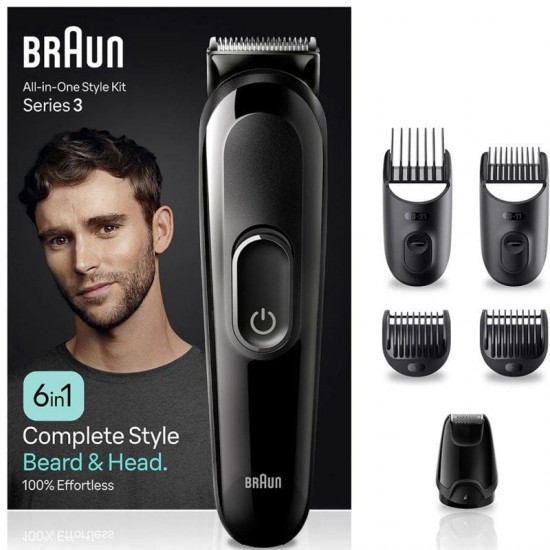 Afeitadora braun all in one 6 en 1 style kit series 3 mgk3410/ con batería/ 6 accesorios