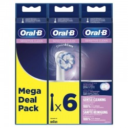 Cabezal de Recambio Braun para cepillo Braun Oral-B Sensitive Clean/ Pack 6 uds Cabezal de Recambio Braun para cepillo Braun Oral-B Sensitive Clean/ Pack 6 uds