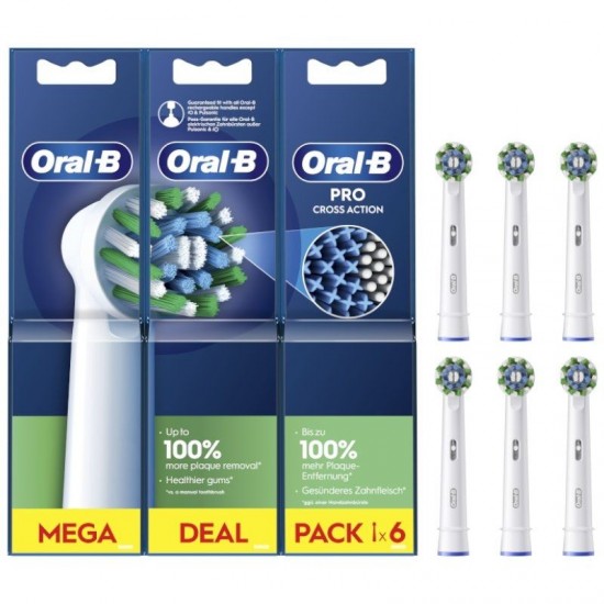 Cabezal de recambio para cepillo oral-b pro cross action/ pack 6 uds