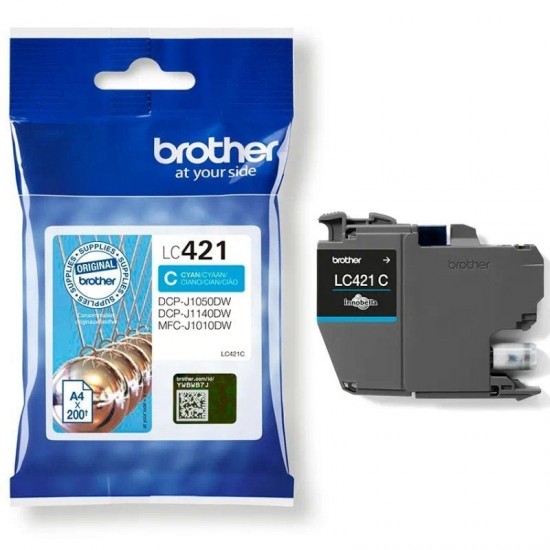 Cartucho de tinta original brother lc421/ cian