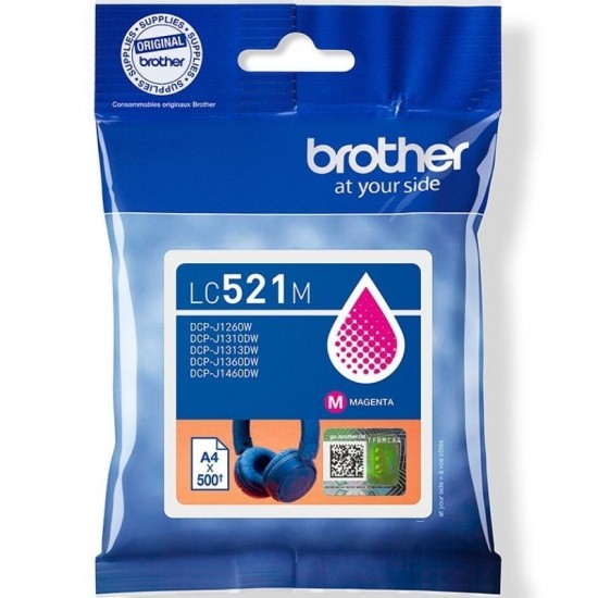 Cartucho de tinta original brother lc521m/ magenta