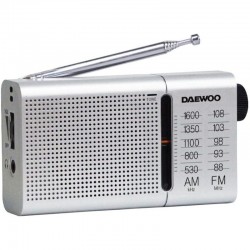 Radio Portátil Daewoo DW1037/ a Pilas/ Plateada