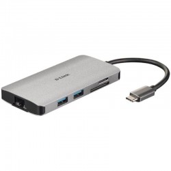 Docking USB Tipo-C D-Link DUB-M810/ 3xUSB/ 1xUSB Tipo-C/ 1xThunderbolt/ 1xHDMI 4K/ 1xRJ45/ 1xLector tarjetas/ Gris