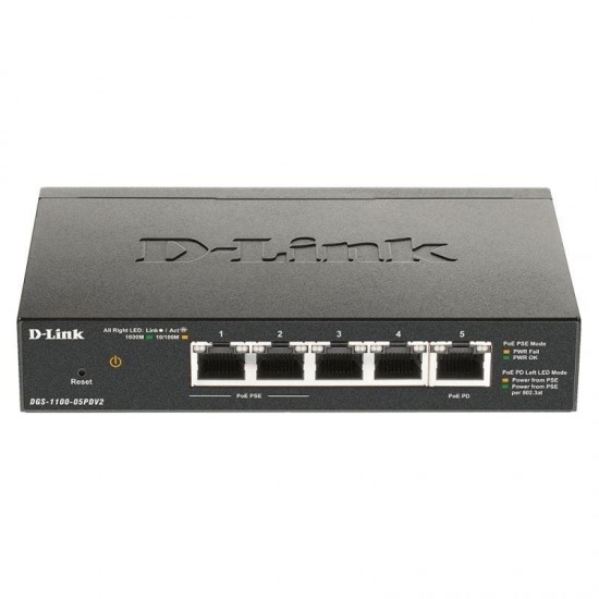 Switch gestionable d-link dgs-1100-05pdv2 5 puertos/ rj-45 10/100/1000 poe Switch gestionable d-link dgs-1100-05pdv2 5 puertos/ rj-45 10/100/1000 poe