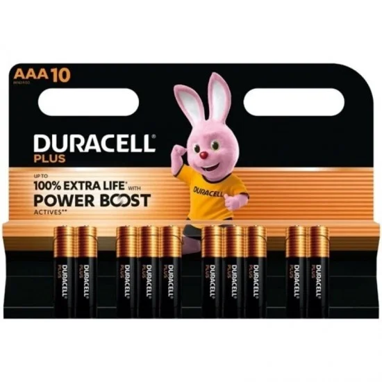 Pack de 10 pilas aaa duracell plus power boost dpblr3b10/ 1.5v/ alcalinas