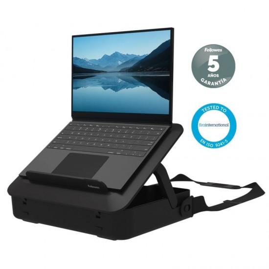 Maletín con elevador fellowes breyta para portátiles hasta 14'/ negro