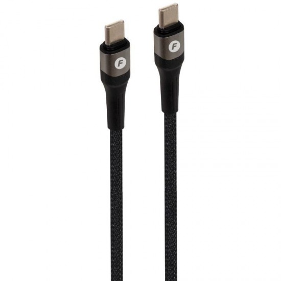 Cable usb 2.0 tipo-c fonestar usb-cc/ usb tipo-c macho - usb tipo-c macho/ 480mbps/ hasta 100w/ 1m/ negro