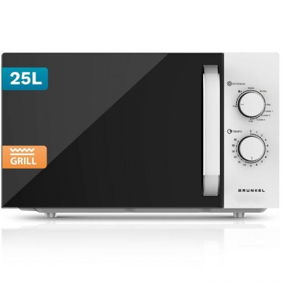 Microondas grunkel mwg-25grill/ 850w/ capacidad 25l/ funcion grill/ blanco Microondas grunkel mwg-25grill/ 850w/ capacidad 25l/ funcion grill/ blanco