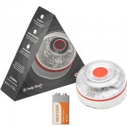 Luz baliza de emergencia para coche Help Flash V16 Connected IoT/ Homologada/ Base Imantada/ Geolocalizable/ Funciona a Pilas