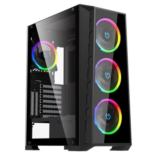 Caja gaming semitorre hiditec mh12 glass