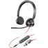 Auriculares Poly Blackwire 3325 + Adaptador USB-C/A/ con Micrófono/ Jack 3.5mm/ Negro
