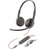 Auriculares Poly Blackwire 3225 + Adaptador USB-C/A/ con Micrófono/ Jack 3.5mm/ Negro