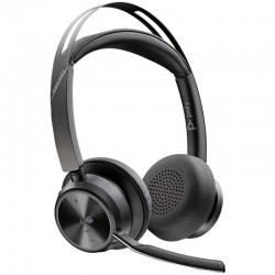 Auriculares Inalámbricos Poly Voyager Focus 2 para Microsoft Teams + Adaptador USB-C-A + Soporte de Carga/ con Micrófono/ Bluetooth/ Negro