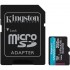 Tarjeta de Memoria Kingston CANVAS Go! Plus 256GB microSD XC con Adaptador/ Clase 10/ 200MBs