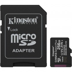 Tarjeta de Memoria Kingston CANVAS Select Plus 256GB microSD XC con Adaptador/ Clase 10/ 150MBs