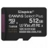 Tarjeta de Memoria Kingston CANVAS Select Plus 512GB microSD XC/ Clase 10/ 150MBs