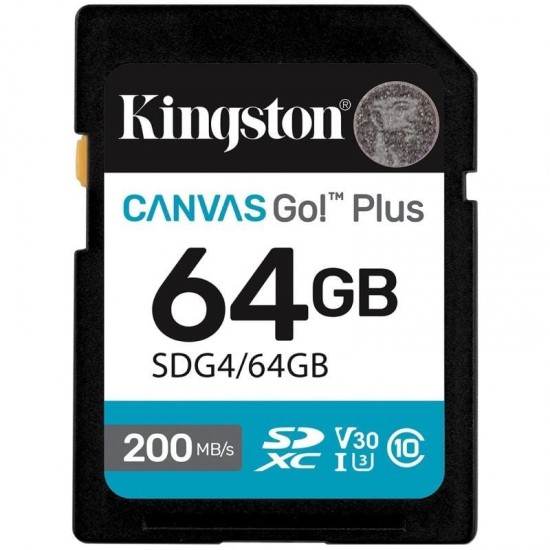 Tarjeta de memoria kingston canvas go! plus 64gb sd xc/ clase 10/ 200mbs Tarjeta de memoria kingston canvas go! plus 64gb sd xc/ clase 10/ 200mbs