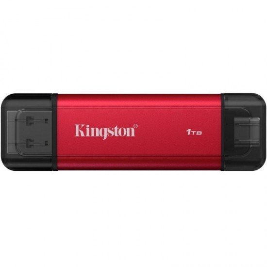 Disco externo ssd kingston dual portable ssd 1tb/ usb tipo-c y usb 3.2/ rojo