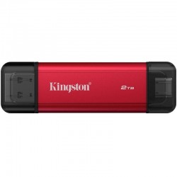 Disco Externo SSD Kingston Dual Portable SSD 2TB/ USB Tipo-C y USB 3.2/ Rojo