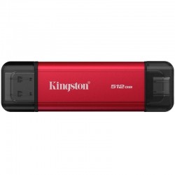 Disco Externo SSD Kingston Dual Portable SSD 512GB/ USB Tipo-C y USB 3.2/ Rojo