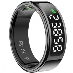 Anillo Inteligente Leotec Kör Mau Smart Ring Talla 11/ Ø20.8mm/ Notificaciones/ Frecuencia Cardíaca/ Negro