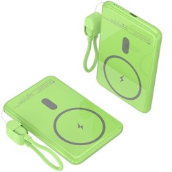Powerbank 5000mAh Leotec LEPOWW20W5G/ 20W/ Wireless/ Verde/ Incluye Cable USB Tipo-C
