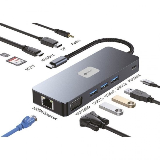 Docking usb tipo-c leotec leds03/ 3xusb/ 1xusb tipo-c pd/ 1xhdmi 4k/ 1xdisplayport/ 1xvga/ 1xaudio/ 1xrj45/ 1xlector tarjetas Docking usb tipo-c leotec leds03/ 3xusb/ 1xusb tipo-c pd/ 1xhdmi 4k/ 1xdisplayport/ 1xvga/ 1xaudio/ 1xrj45/ 1xlector tarjetas