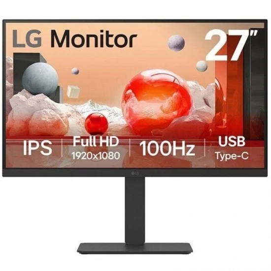 Monitor profesional lg 27ba750-b 27'/ full hd/ multimedia/ regulable en altura/ negro