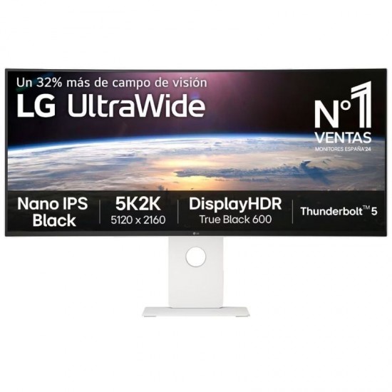 Monitor gaming ultraparonámico curvo lg ultragear 40u990a-w 40'/ 5k2k/ 1ms/ 120hz/ ips/ multimedia/ regulable en altura/ blanco