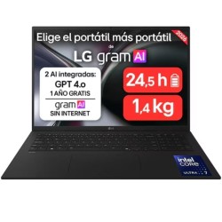 Portátil LG Gram 17ZD90TL-G.AX85BN Intel Core Ultra 7-258V/ 32GB/ 512GB SSD/ 17'/ Sin Sistema Operativo Portátil LG Gram 17ZD90TL-G.AX85BN Intel Core Ultra 7-258V/ 32GB/ 512GB SSD/ 17'/ Sin Sistema Operativo