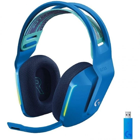 Auriculares gaming inalámbricos con micrófono logitech g733/ azules