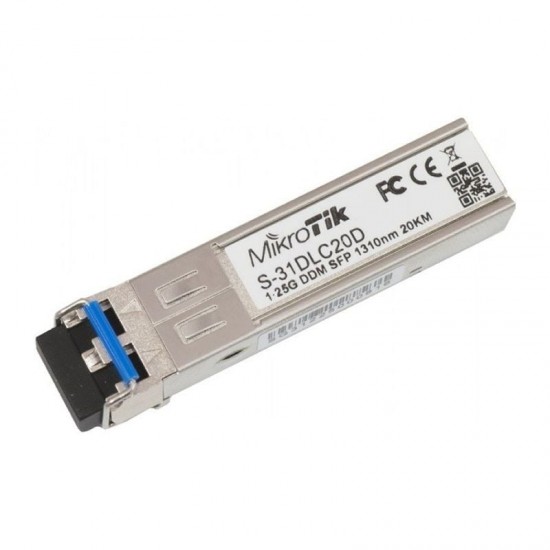 Modulo sfp transceptor de fibra óptica mikrotik s-31dlc20d